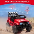 thumbnail image 4 of Royalbelle 12V Kids Ride On Car, Electric Truck with 5MPH Max Speed, Remote Control, Steering Wheel, Accelerator Pedal, Treaded Tires, Music and Story, for Kids Ages 37-96 Months,Red, 4 of 9