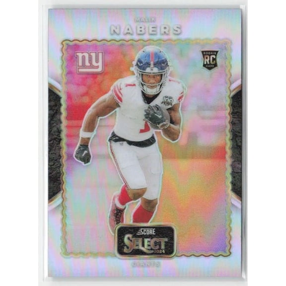 2024 Panini Select Score Select Throwback Prizm #24 Malik Nabers New York Giants Football Card New York Giants NFL FOOTBALL Trading Card