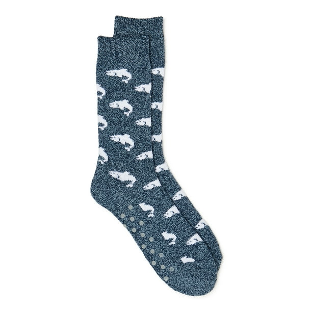 Men's Thermal Socks with Fish Pattern Brushed Acrylic