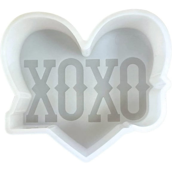 Heart Valentines Day XO XO Freshie Silicone Mold Love  3.5x4 for Scented Aroma Beads Car Candle, Soap Oven Safe to Bake Heat Resistant Vday Valentines