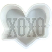 Heart Valentines Day XO XO Freshie Silicone Mold Love 3.5x4 for Scented Aroma Beads Car Candle, Soap Oven Safe to Bake Heat Resistant Vday Valentines
