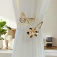 thumbnail image 4 of chaungfeng Metal Butterfly Curtain Tieback Flower, Personalized Curtain Buckle Curtains Tie Backs (Gold), 4 of 6