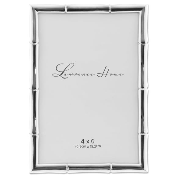 Lawrence Frames 710146 Silver Metal Bamboo Picture Frame, 4 by 6 inch