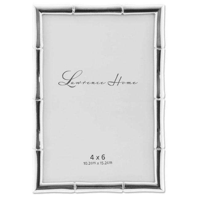 Lawrence Frames 710146 Silver Metal Bamboo Picture Frame, 4 by 6 inch