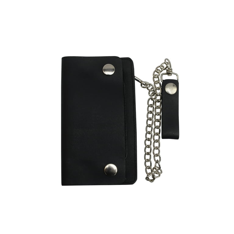 Black Trucker / Biker Wallet with Chain and Snap Belt Loop