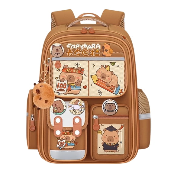 Capybara Backpack for Women and Men, Cute Cartoon Capybara Bag with Pins, Ita Bag Casual Travel Daypack, Kawaii Laptop Backpack for Daily Use