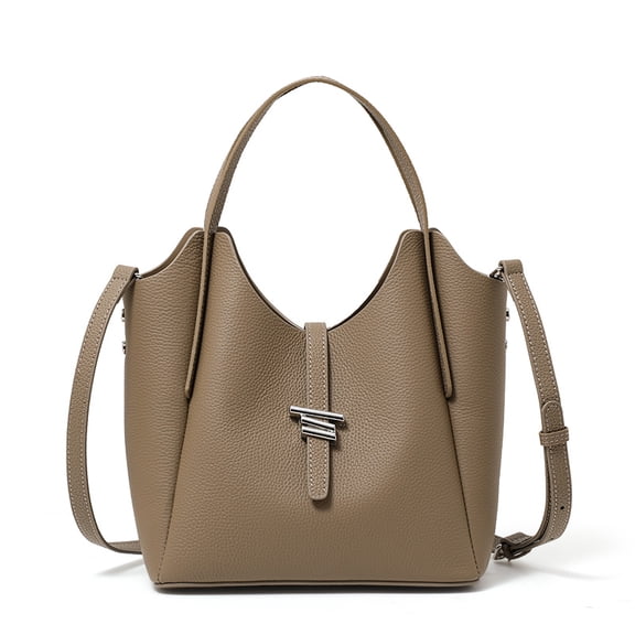 Genuine Cowhide Leather Women's Large Capacity Shoulder & Underarm Shopping Tote Bag Handbag