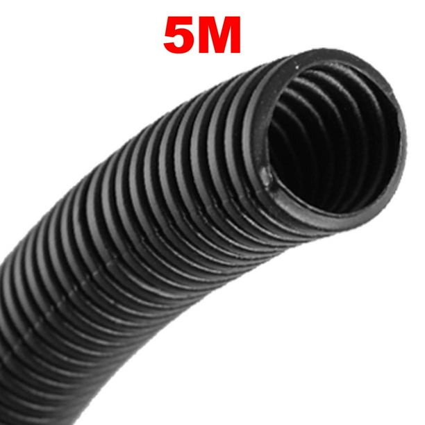 Tubo Corrugado Flexible de 5 M 16 x 20 mm de plástico para Jardín, Fábrica, Oficina Negro