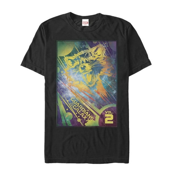 Men's Marvel Guardians of the Galaxy Vol. 2 Rocket Space  Graphic Tee Black 4X Large