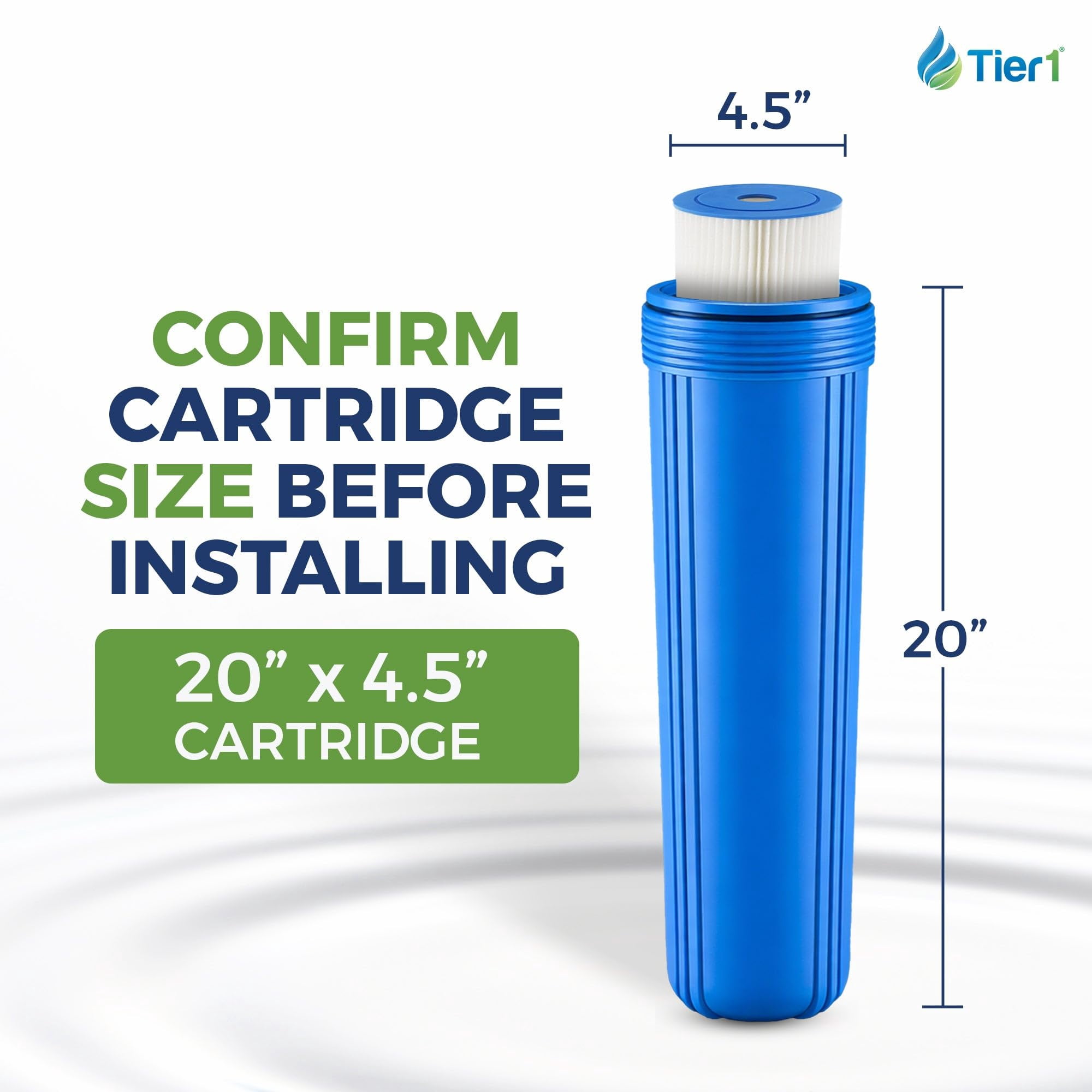 Tier1 20 Micron 10 x 2.5 Water Filter | Pleated Cellulose Whole House Sediment Filter Cartridge | Replacement for Pentek S1, GE FXWPC, 155001-43 | 2.5 x 10 Home Water Filter (25-Pack)