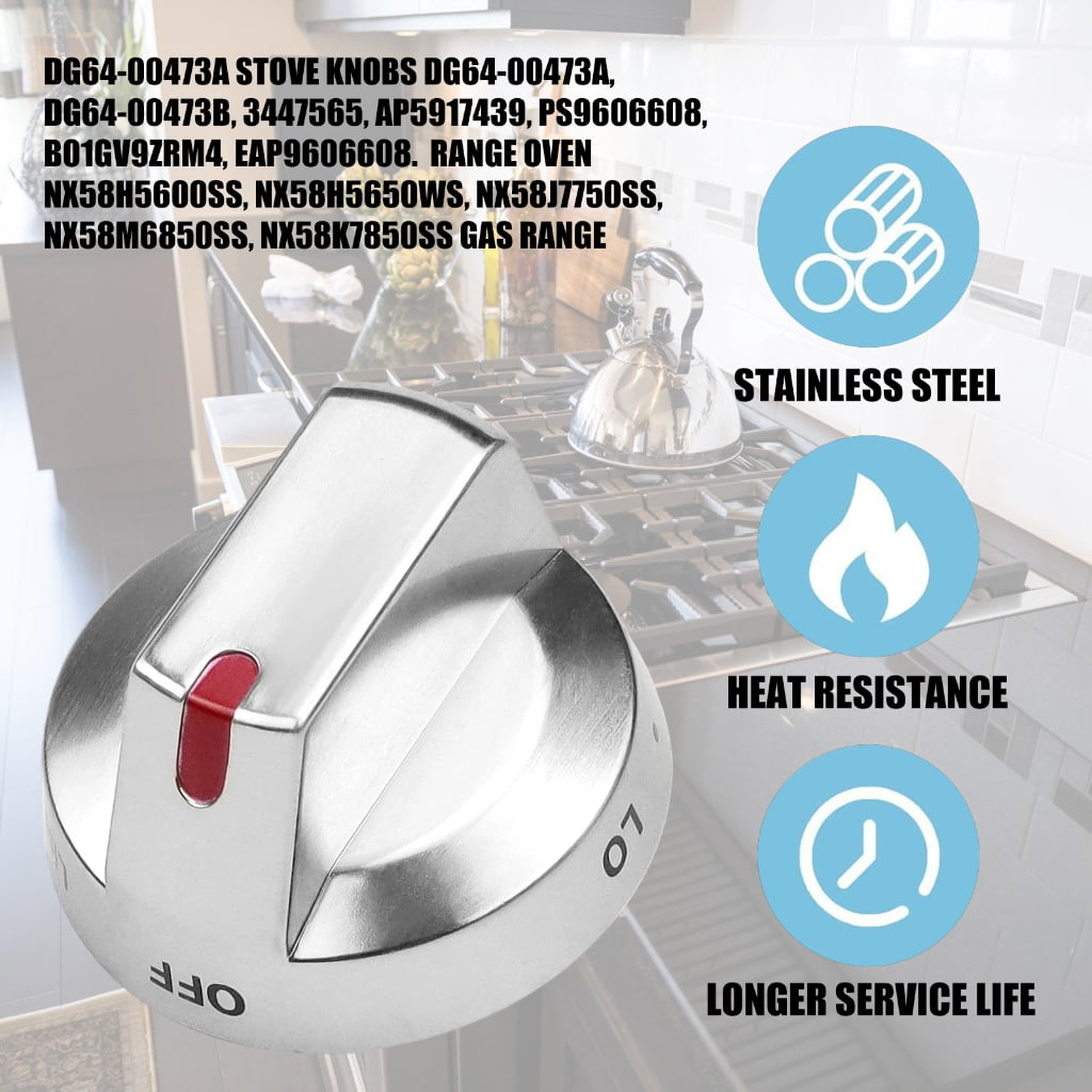 7829 Metal Gas Stove Control Handle Replacement Part Easy Installtion Repairing Knob Steel Texture for Various Models