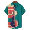 thumbnail image 3 of Camisas Para Hombre Talla Extra Moda de verano para hombre Ocio Personalidad Digital 3D Impreso Botones Camisas y tops de manga corta (Green, L), 3 of 4