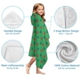 thumbnail image 7 of Green Bigfoot and Campfire Pattern Hooded Bath Towel，60"x35" for Ages 3 To 12 Kids, Quick Dry Lightweight Soft Microfiber Hood Beach Towel Cover Up for Kids, 7 of 7