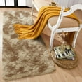 thumbnail image 4 of IR Imperial Rooms Shaggy Rug 3x5ft for Bedroom Fluffy Shag Rug Anti-Slip Living Room Washable Soft Carpet Tie Dye Brown, 4 of 5