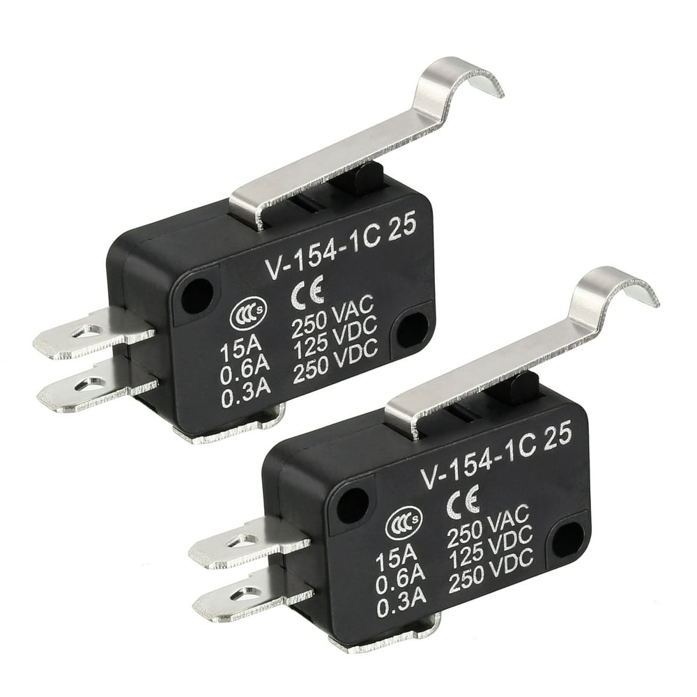2Pcs V1541C25 Micro Limit Switch SPDT NO NC 3 Pin Simulated RLever
