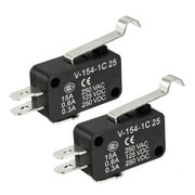 2Pcs V-154-1C25 Micro Limit Switch SPDT NO NC 3 Pin Simulated R-Lever Type