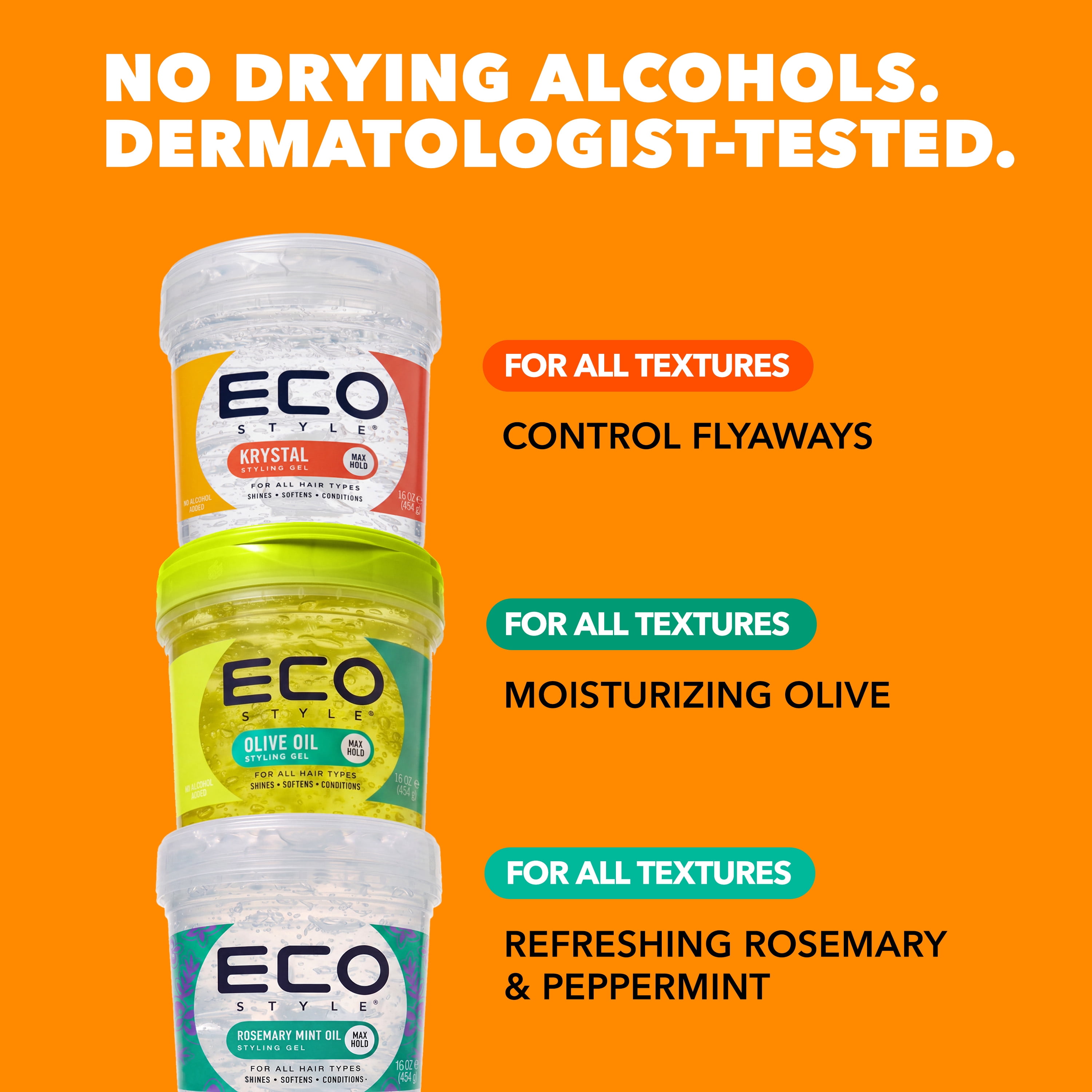 (3 pack) Eco Style Krystal Styling Gel 16 oz