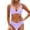 Light Purple, variant on JoveMarine Women's Solid Color Bikini Set Elegant Two-Piece Swimsuit with Removable Padded Cups & Wire-Free Bra High-Waisted Bottoms for Summer Beach Vacation Pool Party Army Green L