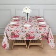 thumbnail image 3 of Pink Christmas Red Truck and Snowman Pattern Square Tablecloth,Waterproof Square Table Cover,Wipeable Spillproof Washable Table Cover for Home Kitchen Party Decor 42"X42"(107x107cm), 3 of 6
