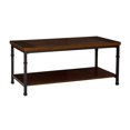 thumbnail image 1 of Linon Austin Rustic Coffee Table with Wood Shelves and Metal Frame in Black, 1 of 13