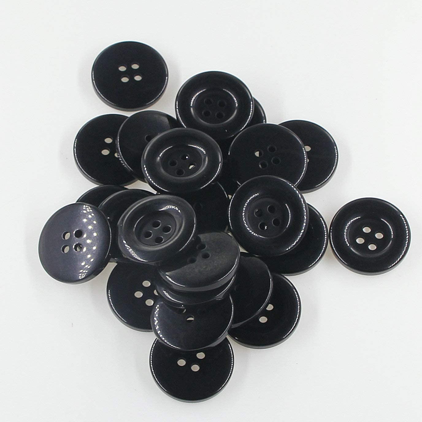 15mm-25mm 50Pcs Round Resin Buttons 4-Holes Sewing Scrapbooking DIY Craft Making 