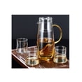 thumbnail image 3 of Set Jarra de Vidrio y Vaso, Jarra Transparente Hecha de Borosilicato, Ideal para Bebidas Frías o Calientes, Asa Ergonómica, Capacidad Jarra 1.3 Lts, Vaso 295 ml, 3 of 3