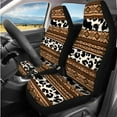 thumbnail image 2 of Binienty Aztec Cow Print Car Seat Covers Full Set Front and Back Car Seat Covers With Matching Steering Wheel Cover Arm Rest Cover Seatbelt Pads Absorbent Coasters Keychains Auto Interior Decor, 2 of 8