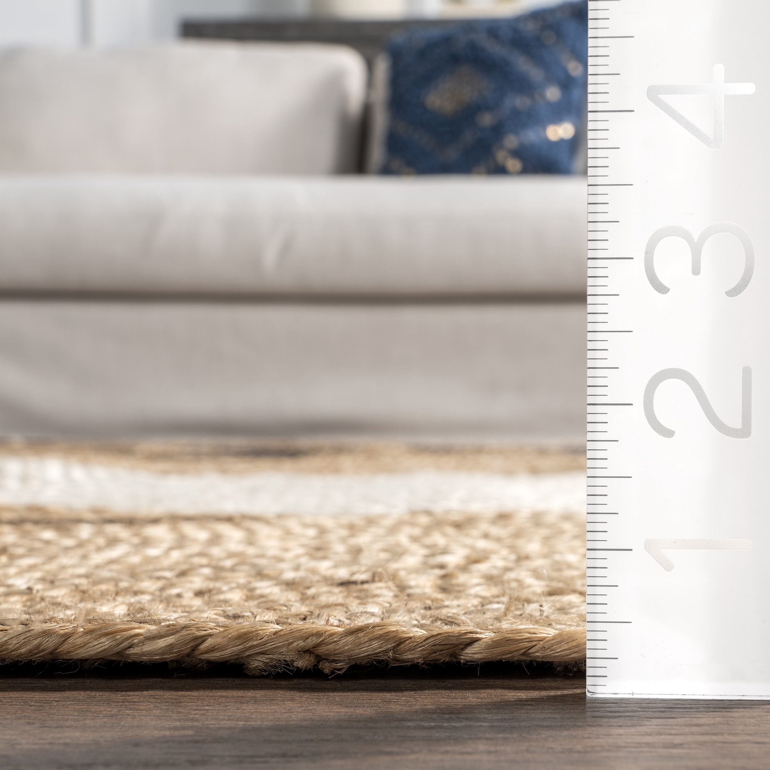nuLOOM Traci Contemporary Circles Jute Blend Area Rug, 4' x 6', Natural