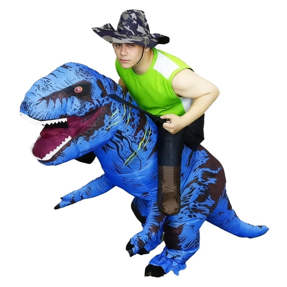 Inflatable Dinosaur Costume Adult, Ride on T Rex Blow Up Costume for Halloween Cosplay Themed Parties