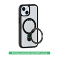 thumbnail image 3 of onn Phone Case with Ring Kickstand for iPhone 17e / 16e / 15 / 14 / 13, MagSafe Compatible, Rotating Kickstand - Frosted Clear/Black, 3 of 9