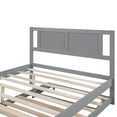 thumbnail image 3 of Bellemave Full Size Platform Bed with Adjustable Trundle Wooden Full Bed Frame with Headboard, Full Bed with Twin Pop-up Trundle for Teens, Adults No Box Spring Needed, Gray, 3 of 11