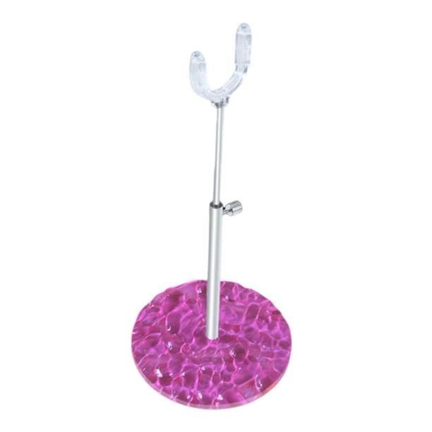 Soporte para muñecas BJD a escala 1/12, altura ajustable, resistente y práctico con base estable. rosa