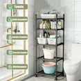 thumbnail image 2 of SUSUZI 5 Tier Rolling Storage Shelf with Wheels, 100LBS Capacity Chrome Iron Mobile Storage Rack, 16"W x 13"D x 60"H Standing Shelving Unit for Kitchen Laundry Pantry Garage, 2 of 6