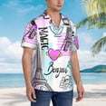 thumbnail image 5 of Kll Men'S Hawaiian Shirt Short Sleeve Button Down Beach Shirts-Eiffel Tower And Hearts, 5 of 8