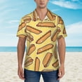 thumbnail image 2 of Xecao Hot Dogs print Hawaiian shirt - a stylish short-sleeve button-down for men, perfect for casual beach and tropical outings., 2 of 9