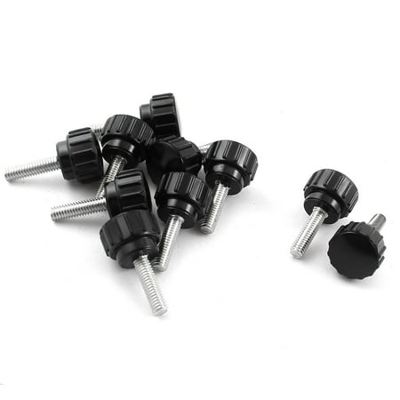 Unique Bargains 10pcs M4 x 15 x 15mm Black Clamping Knobs Handle for Machinery