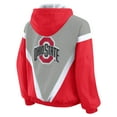 thumbnail image 3 of Women's WEAR by Erin Andrews Scarlet/Gray Ohio State Buckeyes Colorblock Full-Zip Hoodie Windbreaker Jacket, 3 of 5