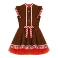 thumbnail image 5 of YiZYiF Kids Gingerbread Dress for Girls Christmas Cookie Cosplay Gingerbread Man Dance Costume Tutu Dress Brown-A 12, 5 of 7