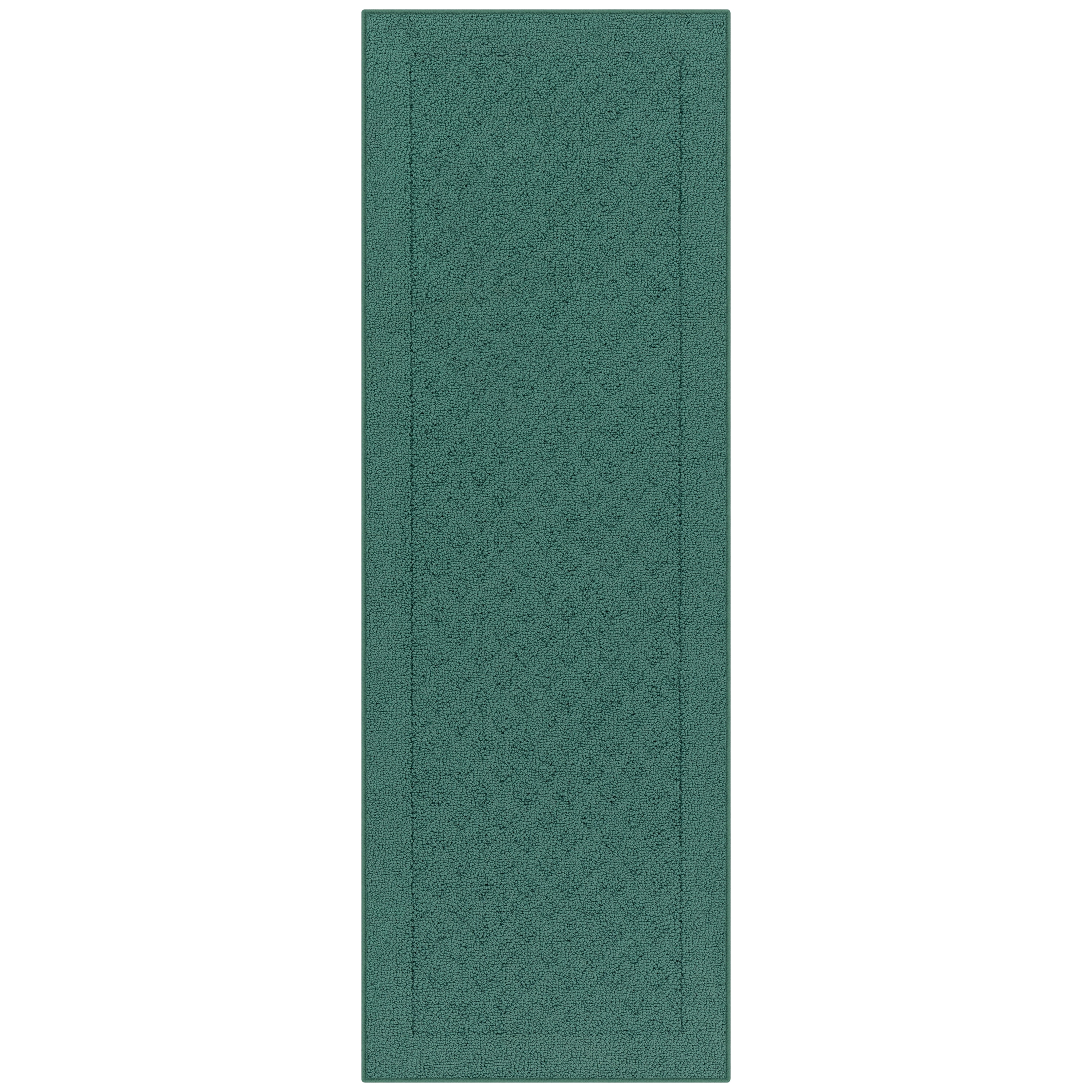 Mainstays Dylan Solid Diamond Traditional Teal Runner Rug, 1'9"x5'