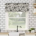 thumbnail image 4 of Farmhouse Black Floral Valances for Windows Linen Boho Flower Rustic Country Rod Pocket Curtain Valance Window Treatment Short Curtains for Kitchen Living Room, 54"x18", 4 of 5