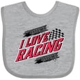 thumbnail image 3 of Inktastic I Love Racing with Tire Marks Boys or Girls Baby Bib, 3 of 4