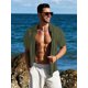 thumbnail image 2 of Camisa MAPICK casual de lino de manga corta con botones para hombre, 2 of 6