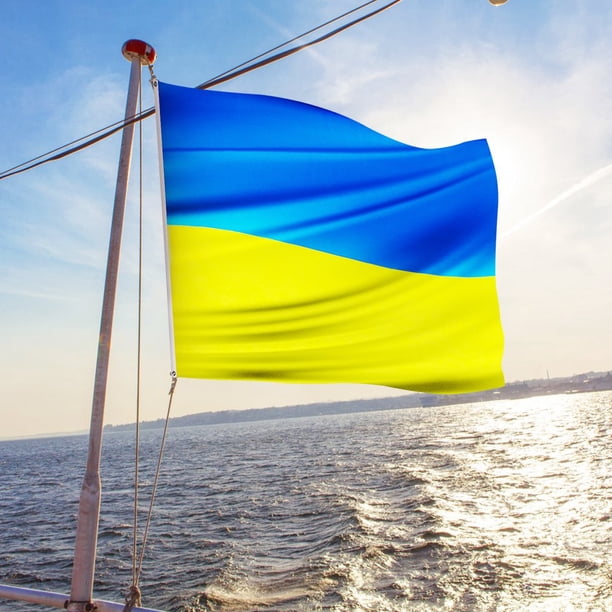 Drapeau Ukraine 150x90cm – Bleu Vif Et Jaune – 3ftx5ft – Neuf