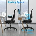 thumbnail image 6 of MarketLane Ergonomic Office Chair, Mid Back Desk Chair with Adjustable Height, Swivel Chair with Flip-Up Arms and Lumbar Support, Breathable Mesh Computer Chair for Home/Study/Working(Pink), 6 of 8
