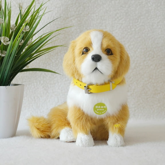 Interactive Simulation Dog-Realistic Puppy Electronic Toy Dog with Barking- Robotic Pet Toy Present Gift for Toddler Girls Boys