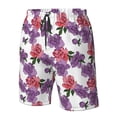 thumbnail image 5 of Kdxio Peonies Pattern Mens Casual Shorts - Drawstring Summer Beach Sports Shorts for Men, 5 of 9