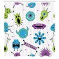 thumbnail image 3 of Ambesonne Crazy Shower Curtain, Colorful Monster Shape Design, 69"Wx84"L, Multicolor, 3 of 3