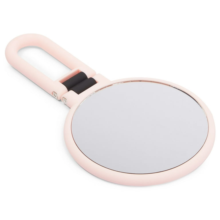 Tinker Portable Round Handle Small Mirror for Makeup and Go Out Small Mirror, Size: 10, Pink