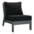 thumbnail image 4 of WestinTrends Avalon Outdoor HDPE Deep Seating Modular Armless Patio Chair with Patio Cushions, Gray/Black, 4 of 13