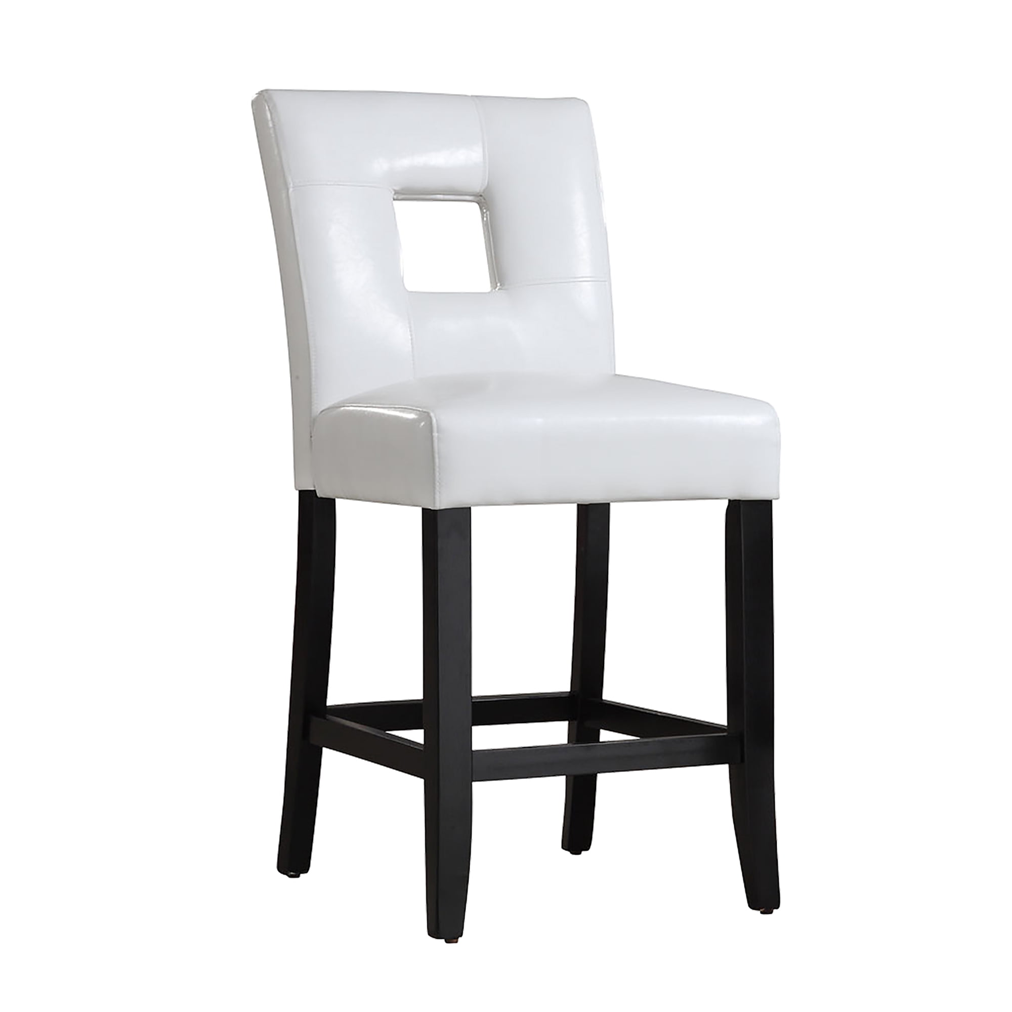 Weston Home Landen Faux Leather Keyhole Counter Height Stool, Set of 2, White